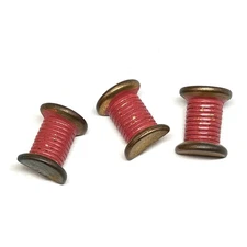 Unusual 1930s 1940s SPOOL OF THREAD BUTTONS Vtg Metal Elsa Schiaparelli Style