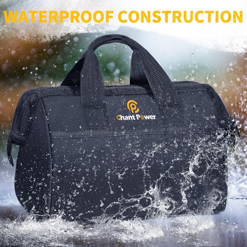 Tool Bag, Wide Mouth & Portable Canvas Tool Tote Bag with Zipper, Water-Resis... - Picture 2 of 7