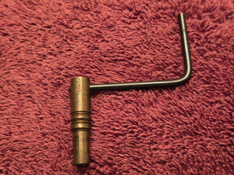 Vintage Brass Clock Winding Key Size 0 / 2.25mm - Marked West Germany
