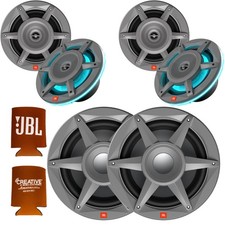 JBL 2 Pairs MARINESTADIUM82 8" RGB Speakers  2 MARINESTADIUM102 10" Subs - GRAY