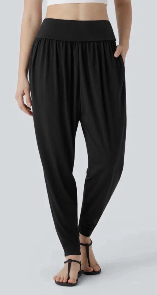 Halara High Waisted Black Harem Pants Women’s Size S Active Sporty Yoga