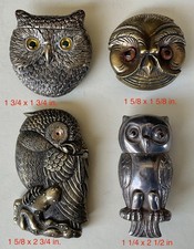 MATCHSAFE MATCH SAFE HOLDER OWL X4 FIGURAL VESTA VICTORIAN TOBACCO CIGAR