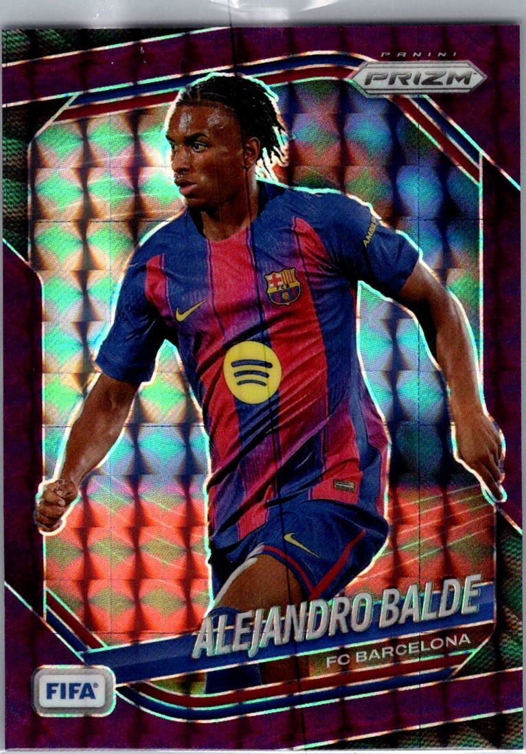 2025-26 Panini Prizm Fifa - Alejandro Balde #256 Purple Mosaic Prizm /135
