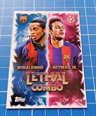 Topps Match Attax LETHAL COMBO Ronaldinho Neymar Ultra-Rare card