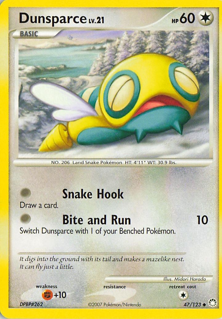 Dunsparce 47/123 Uncommon Mysterious Treasures Pokemon Lightly Played