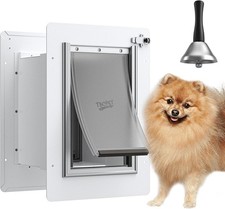 Pet Door for Wall - Steel Frame, Telescoping Tunnel  Double Silicone Flaps Dog