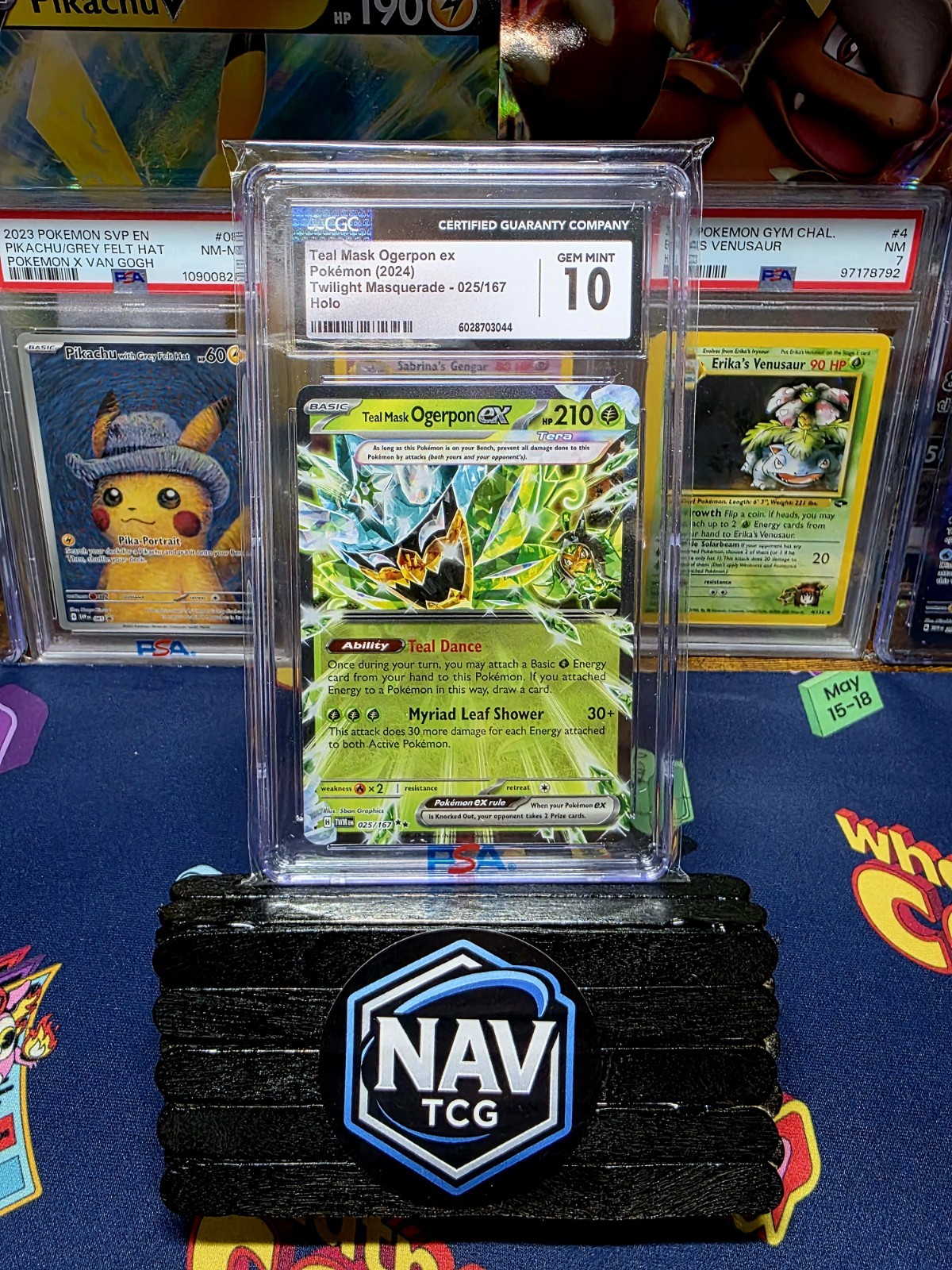 Teal Mask Ogerpon EX 025/167SV06: Twilight Masquerade Holo CGC GEM MINT 10