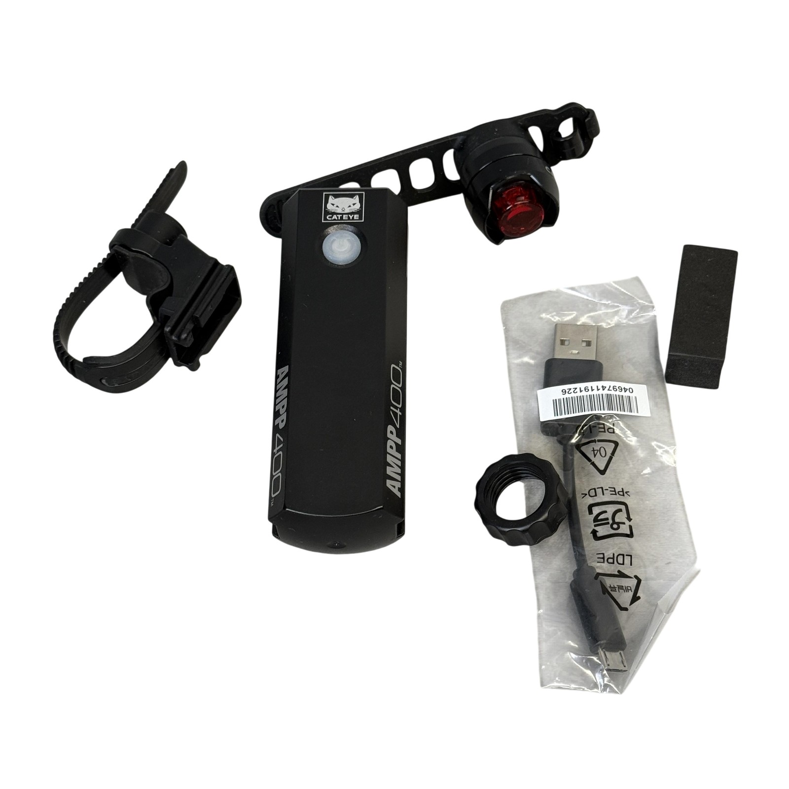 CatEye AMPP 400 LED Bike Light Set USB Rechargeable Front Headlight Tail Light