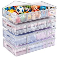 Under Bed Storage Containers 4 Pack 90L Mesh Clear for Blankets Clothes
