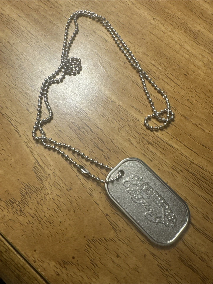 Collar Etiqueta Perro Ed Hardy Siberia Hills Vintage 1996, Plateado Foto 2 de 2