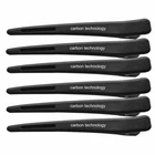 Barber Carbon Compartment Clips 12cm Black Set of 6 Hair Clips Hair Clips Professional