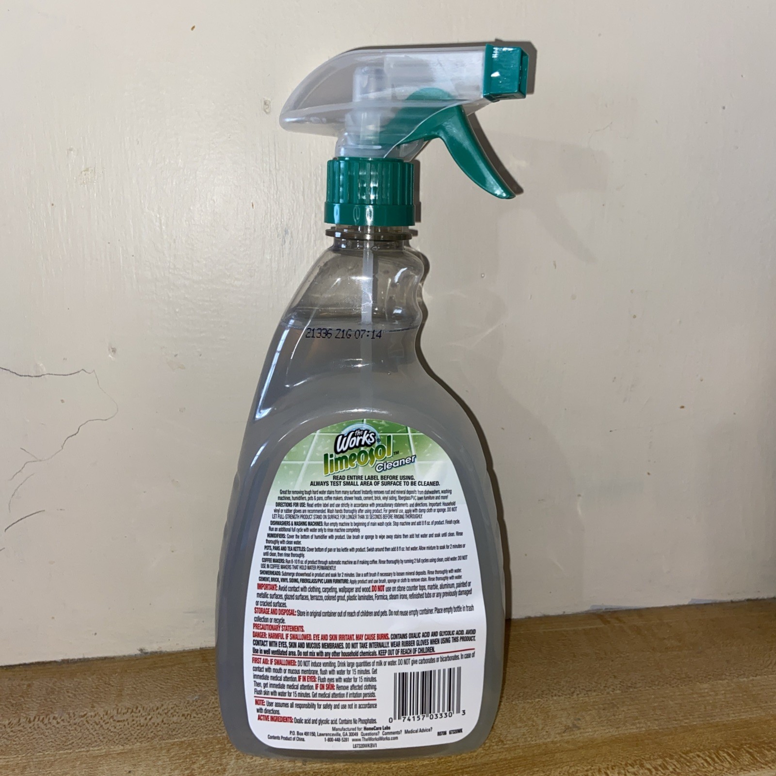 The Works LIMEOSOL 32 oz SPRAY Lime Calcium Rust Hard Water Cleaner Limesol