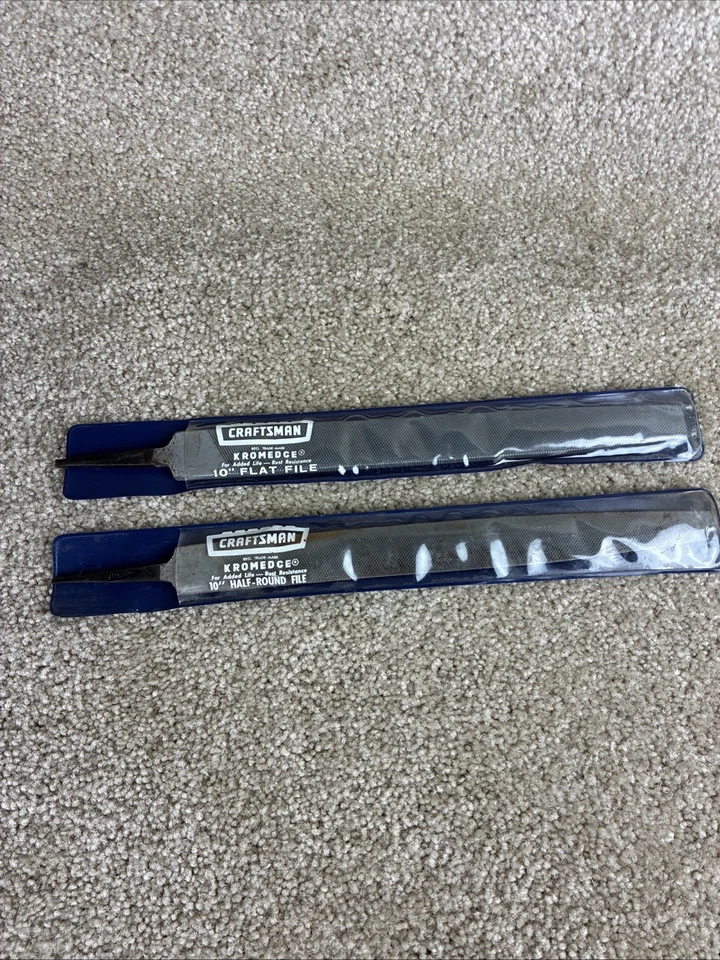 Craftsman Kromedge 10” Flat & Half-Round File Set Vintage  - Image 2 of 4