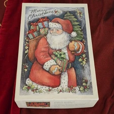 NOS 1998 LANG Susan Winget Boxed Christmas Cards Santa Olde St Nicholas 18 Linen