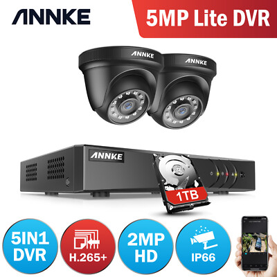 ANNKE 4CH 5MP Lite 5IN1 DVR 2x 1080P Outdoor Überwachungskamera 1T HDD H.265+ 