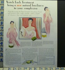 1928 WOODBURYS FACIAL SOAP BATHROOM DECO DECOR HOME VINTAGE ART AD  W61