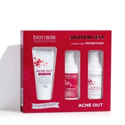 Biotrade Acne Out Starter Pack Acne Skin Purulent Pimples Oily Skin, Acnout,