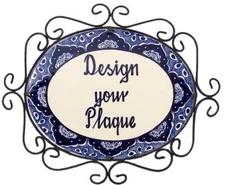 Mexican Ceramic Talavera House Sign Custom Wall Address Sign Plaque & Frame #03