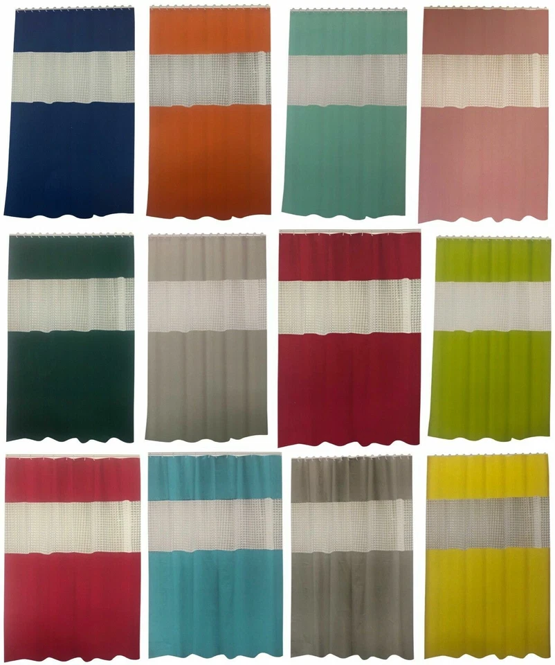 Duschvorhang 180x200 cm wasserdicht Uni Badewannen Vorhang inklusive 12 Ringe - Bild 1 von 1