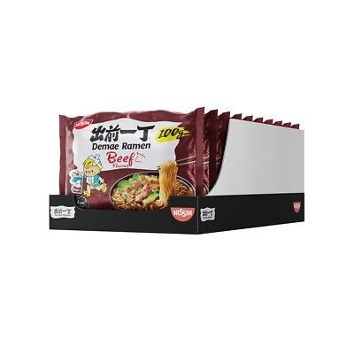 NISSIN Instant Nudelsuppe Demae Ramen, Rind 10x 100g Beutel Sparpack