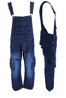 Peviani Herren Damen Unisex Willington Denim Blau Latzhose Latzhose Overall 