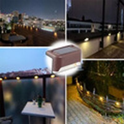 LED Solar Step Lamp Path Stair Garden Warm White Lights Light Stair Fence Light