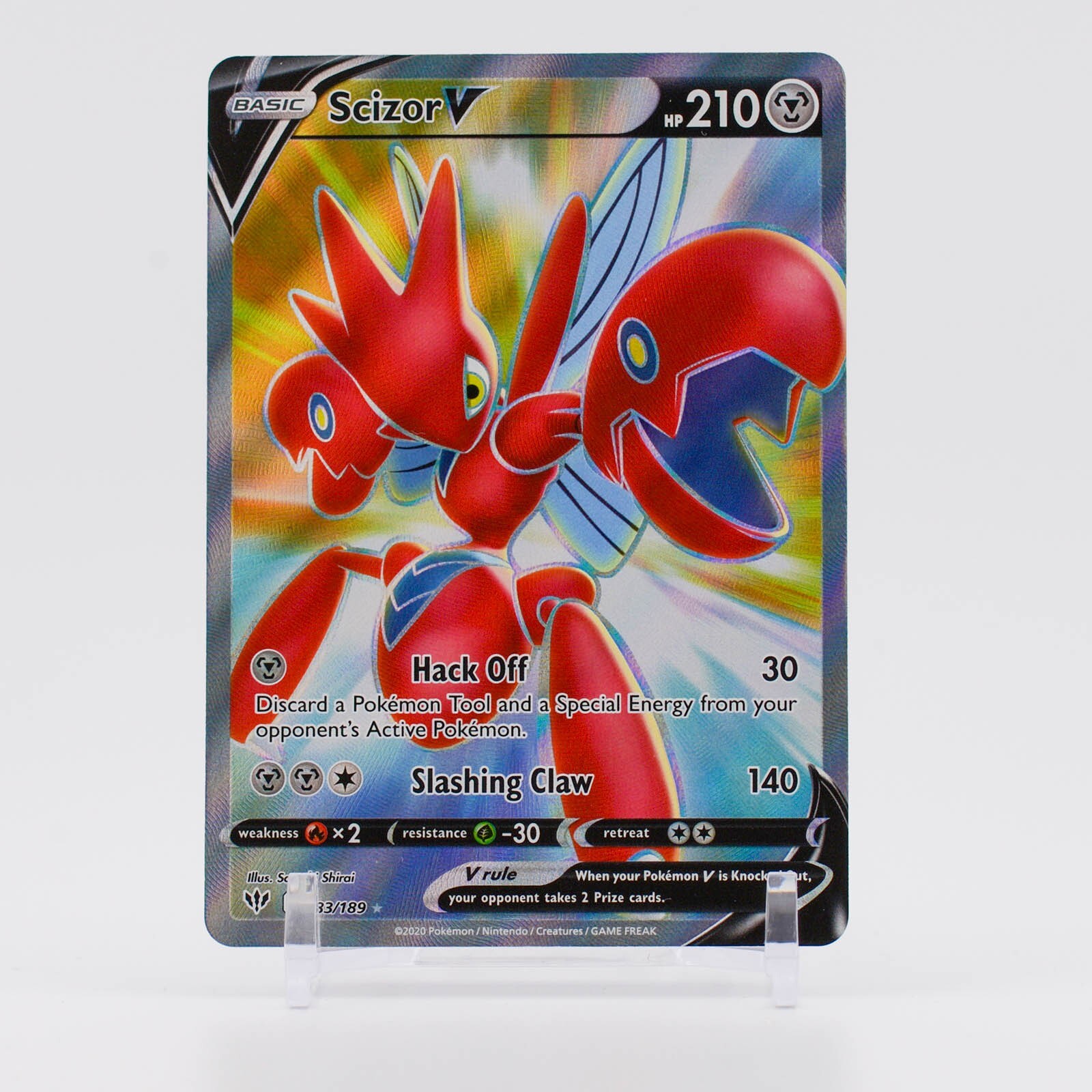 Pokemon Card - Scizor V Darkness Ablaze 183/189 Ultra Rare Full Art SWSH Holo