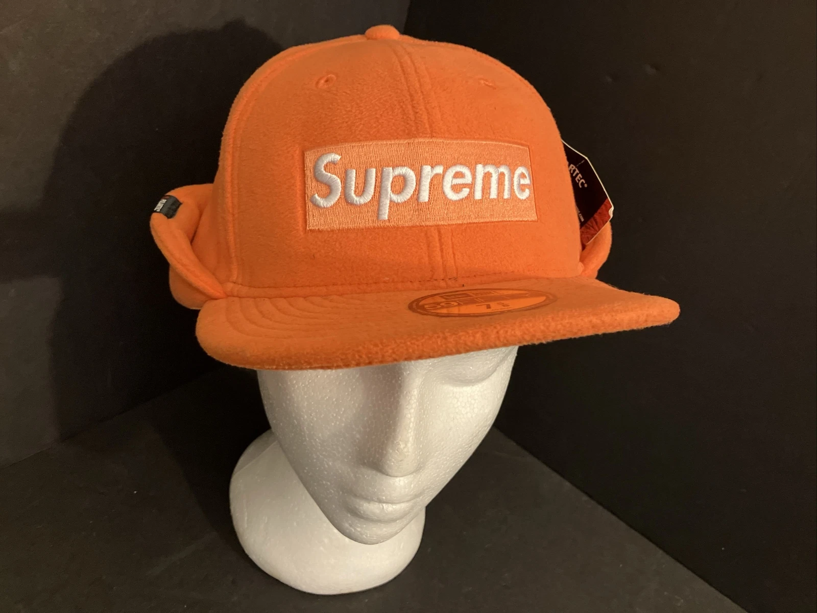 Chapeau polaire Supreme New Era Polartec série 200 avec rabat auriculaire chasseur orange neuf avec étiquette