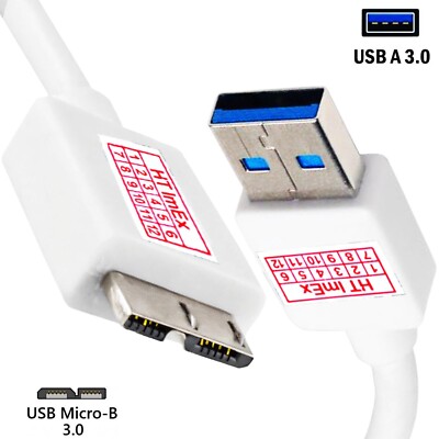Weiß USB 3.0 Datenkabel komp. für SEAGATE Basic Portable Drive STJL5000400
