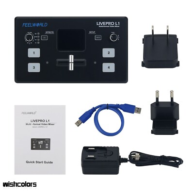 Feelworld LIVEPRO L1 V1 Multi-Format 4CH Video Mixer Video Switcher 2'' Screen WI