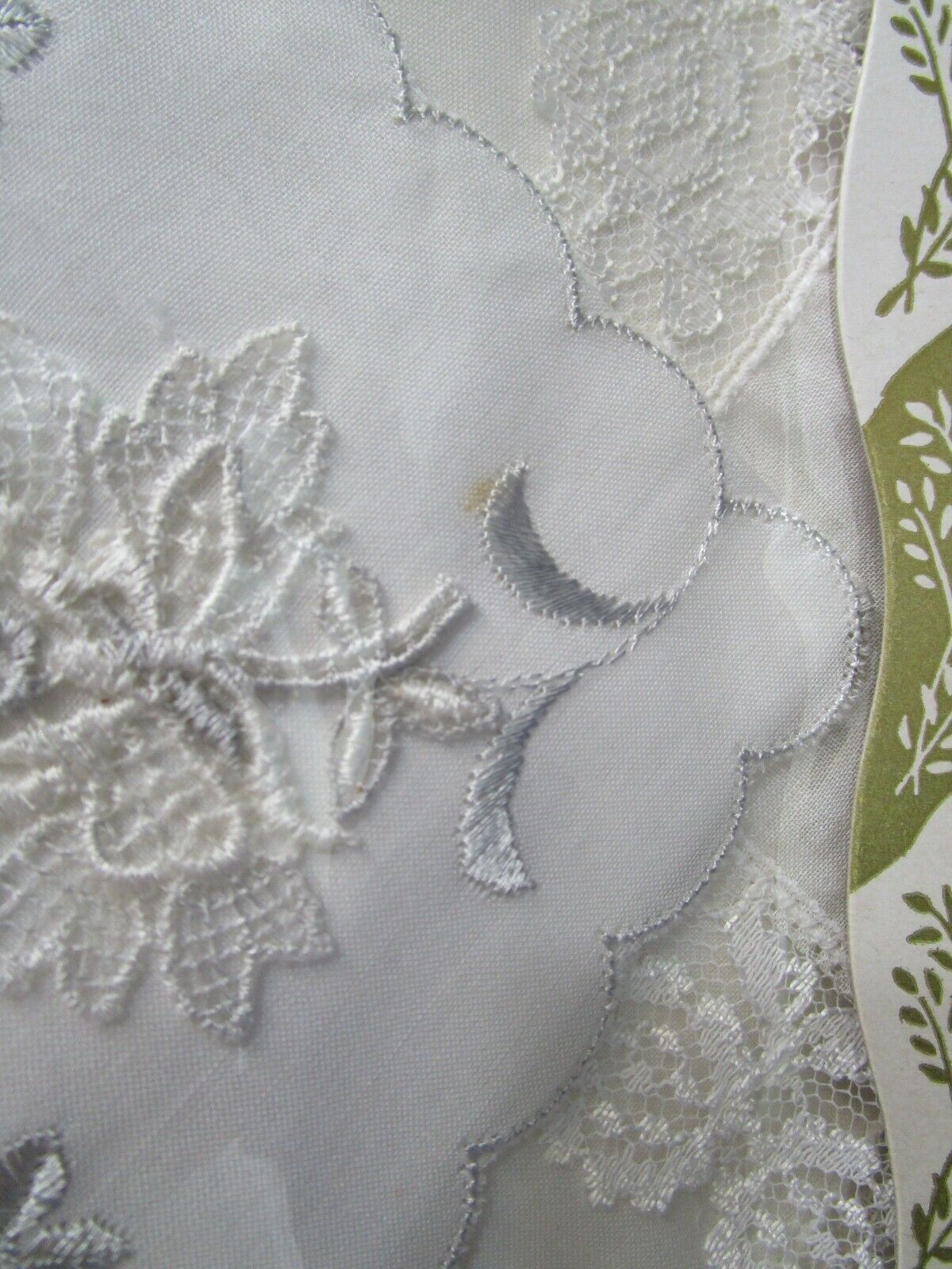 Vintage Ladies Swiss Handkerchiefs White Gray Sil… - image 6