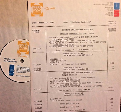 RADIO SHOW:B'DAYS 3/18/88 FULL SETS w/INTERVIEWS JOHN SEBASTIAN & WILSON PICKETT