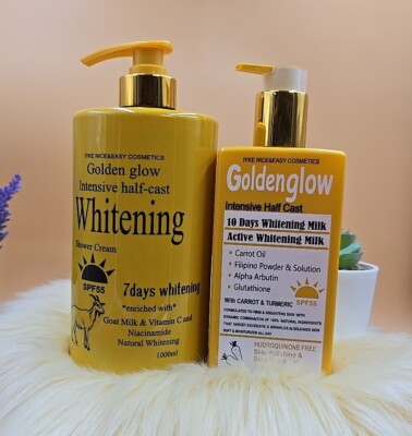 glutathione soap in dubai Golden Glow Body Milk 500ml Lotion + 1000ml exfoliating shower Cream Neo-B12 1000 Injection 1ml Discountyes SIZE:4oz Pilot Batch