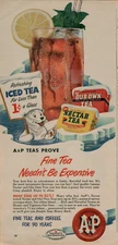 1951 A&P Nectar Our Own Tea Refreshing Iced Not Expensive VINTAGE PRINT AD