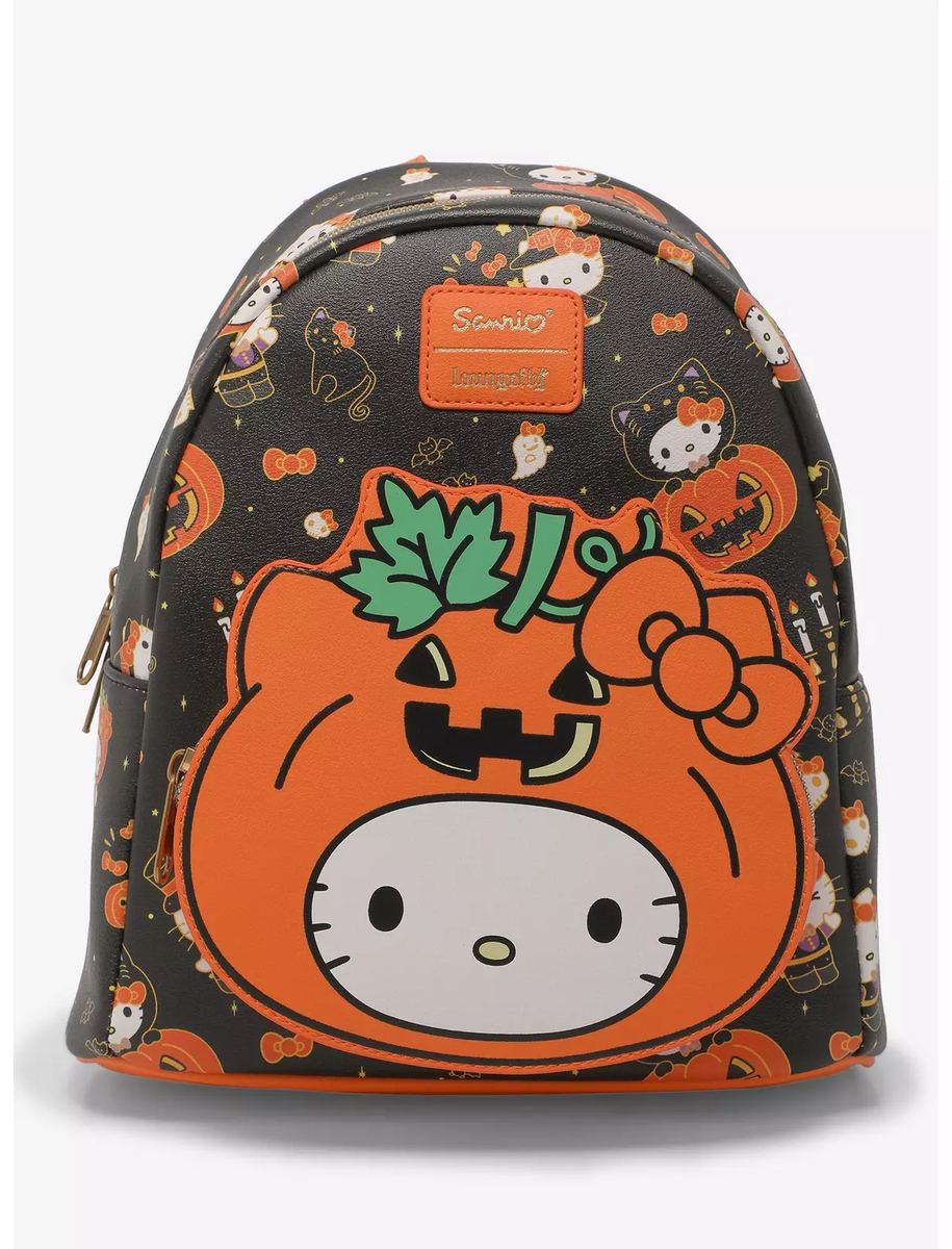 LOUNGEFLY SANRIO Hello Kitty Halloween Pumpkin Mini Backpack  display picture 1