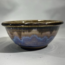 Antique Brown Purple Heavy Old Flambe Bowl