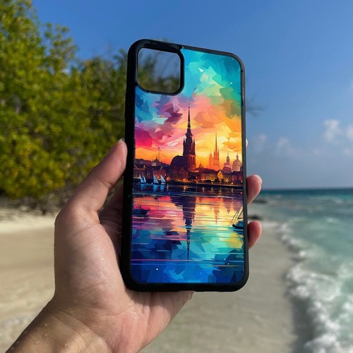 For iPhone SE4 16E 12 13 14 15 16 Pro Max Hard Cover Boho Twilight Harmony tiles - Picture 22 of 25