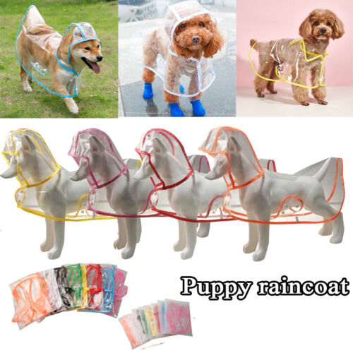 Transparent Pet RainCoat for Dog Pet Jacket Cute Casual Waterproof Dog Clothes ṯ - Picture 1 of 17
