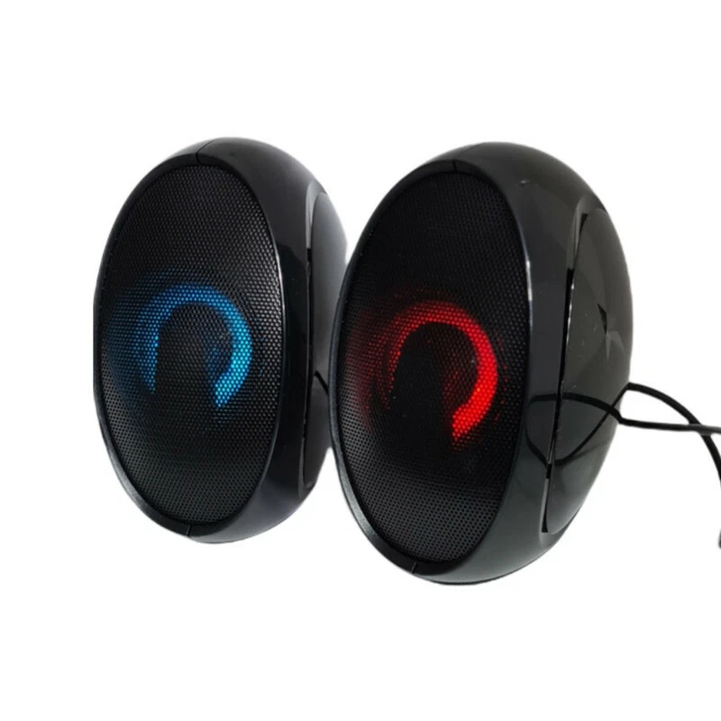 MINI CASSE PC 2.0 SPEAKER ALTOPARLANTI PC 6W LUCE DIFFUSORE LED MULTICOLOR 0702 - Immagine 2 di 3