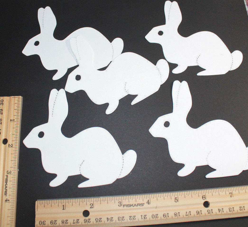 🐰10 RABBIT cardstock paper die cut embellishments | eBay