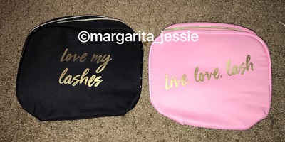 2X LANCOME PINK HOT PINK MAKEUP BAGS 