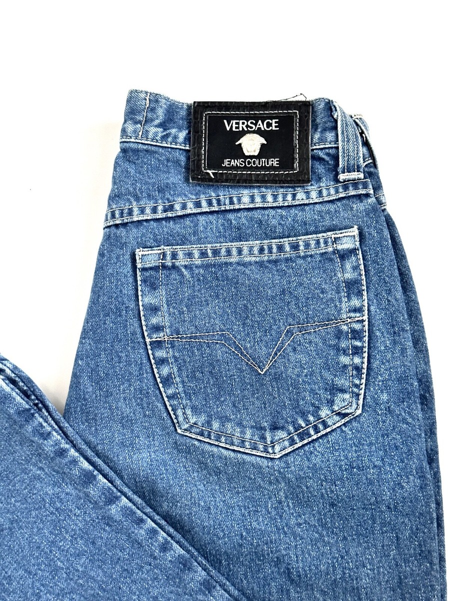 デニム・ジーパン VERSACE Women Denim Pants 1018790 1A133421D800 Blue Versace Jeans Couture Blue Denim Jeans Size 26 | eBay