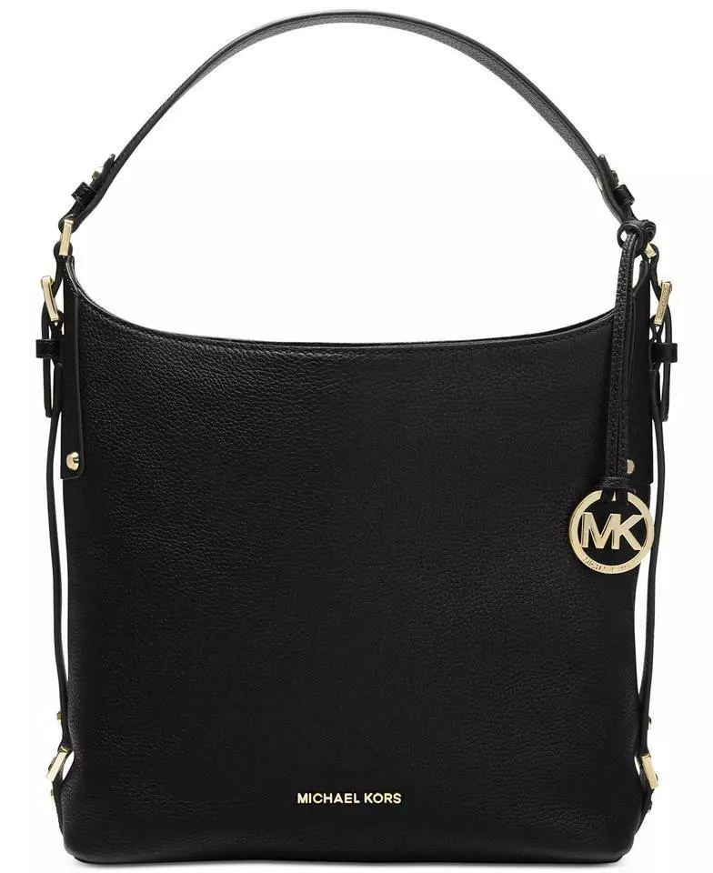 Michael Kors, Bags, Michael Kors Shoulder Bag Black Leather With Gold  Rivets