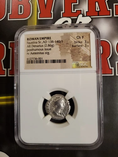 Faustina Sr A.D.Denarus Ngc.slabbed Coins Are Worth Bidding On.