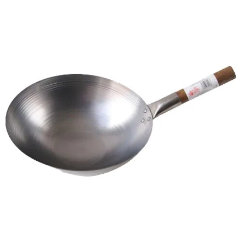Wok, Acciaio al Carbonio, Base Rotonda, 10", 12", 13", 14", Friggitrice, Orientale, Catering