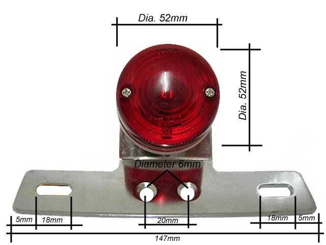 YAMAHA YDS1 YDS2 YDS3 TAIL LAMP 6V [A1-R] - Изображение 2 из 4