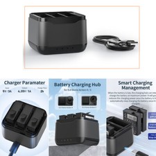 For DJI Osmo Action 4/3 Camera Charging Hub, Intelligent Battery charger  Cable