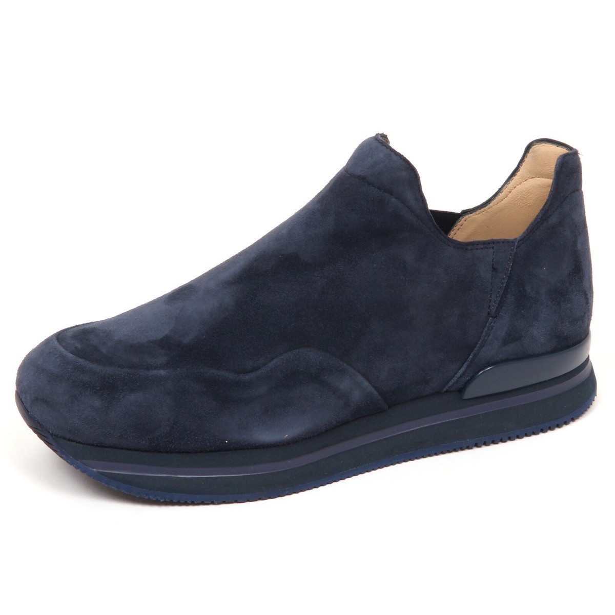 E4782 sneaker donna HOGAN H222 blue suede slip on shoe woman UK