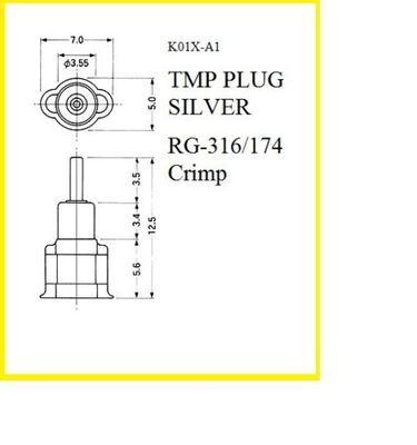 TAIKO Denki Tmp-k01x-a1 RF Coassiale Spina TMP Connettore A Spina - Foto 3