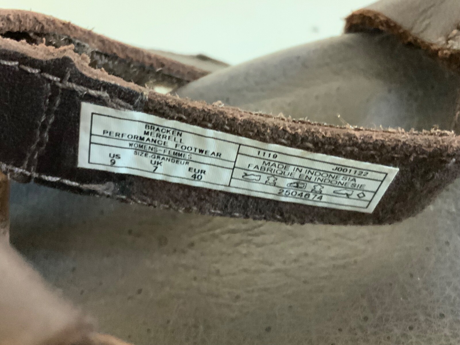 Sandali Merrell donna cinturino shaw US 9 marrone staffa scarpe in pelle